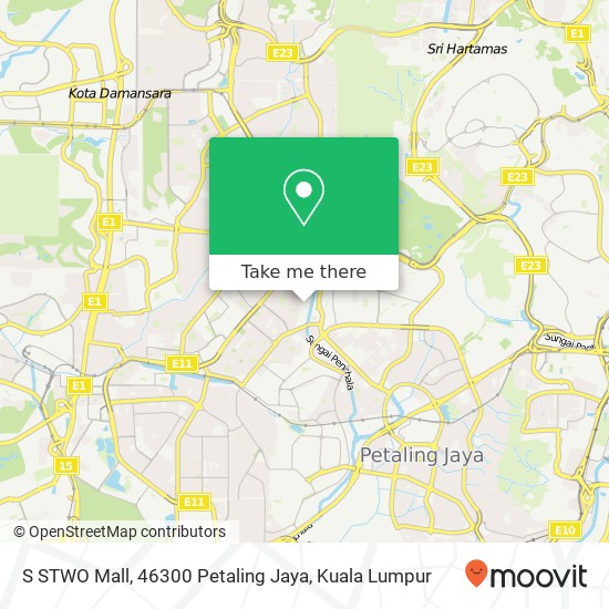 Peta S STWO Mall, 46300 Petaling Jaya