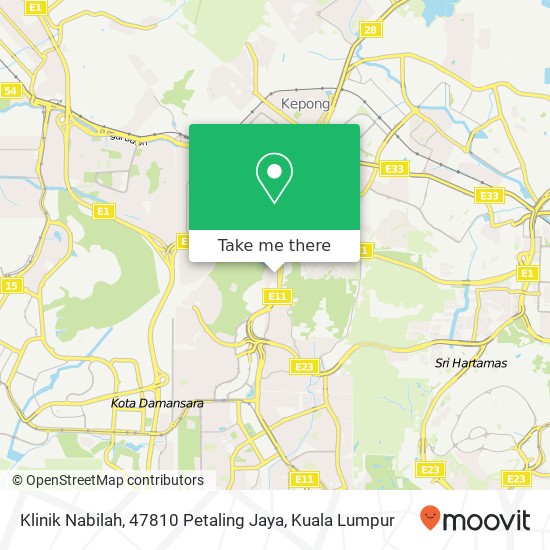 Klinik Nabilah, 47810 Petaling Jaya map