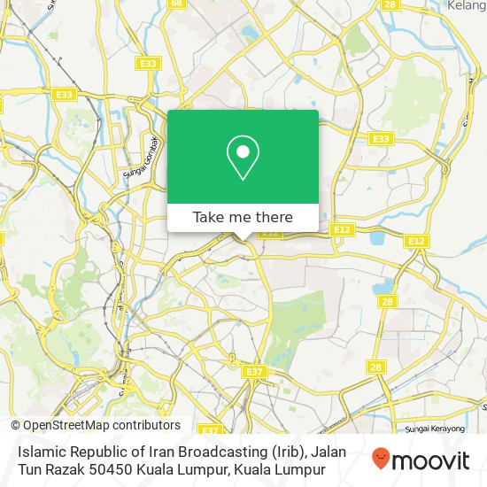 Islamic Republic of Iran Broadcasting (Irib), Jalan Tun Razak 50450 Kuala Lumpur map