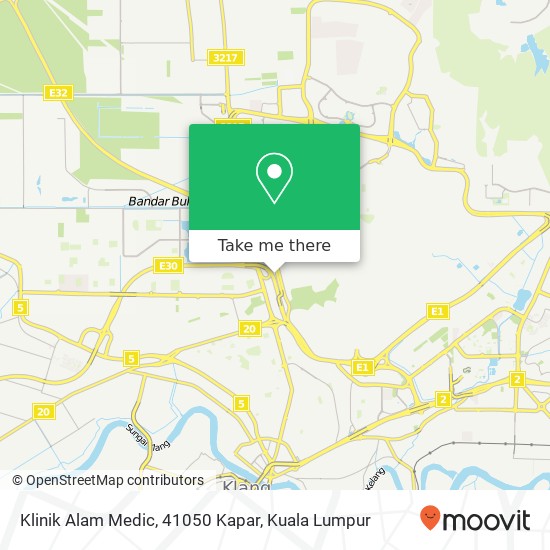 Peta Klinik Alam Medic, 41050 Kapar