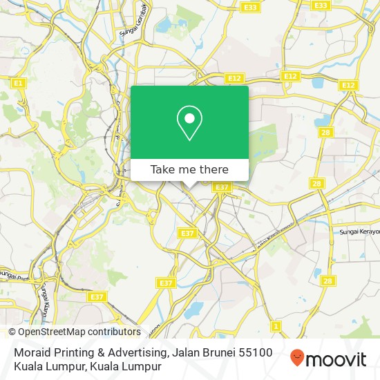 Moraid Printing & Advertising, Jalan Brunei 55100 Kuala Lumpur map