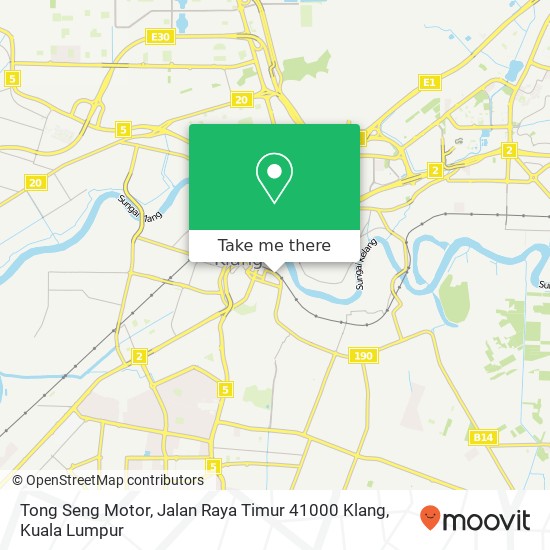 Peta Tong Seng Motor, Jalan Raya Timur 41000 Klang