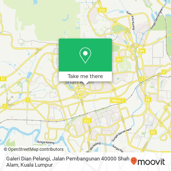 Peta Galeri Dian Pelangi, Jalan Pembangunan 40000 Shah Alam