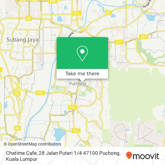 Peta Chatime Cafe, 28 Jalan Puteri 1 / 4 47100 Puchong