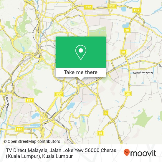 TV Direct Malaysia, Jalan Loke Yew 56000 Cheras (Kuala Lumpur) map