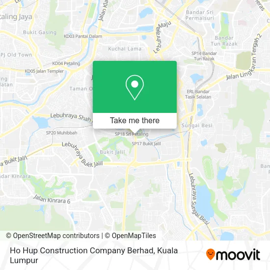 Ho Hup Construction Company Berhad map