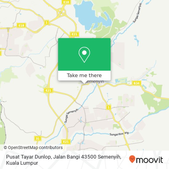 Pusat Tayar Dunlop, Jalan Bangi 43500 Semenyih map