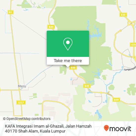 KAFA Integrasi Imam al-Ghazali, Jalan Hamzah 40170 Shah Alam map