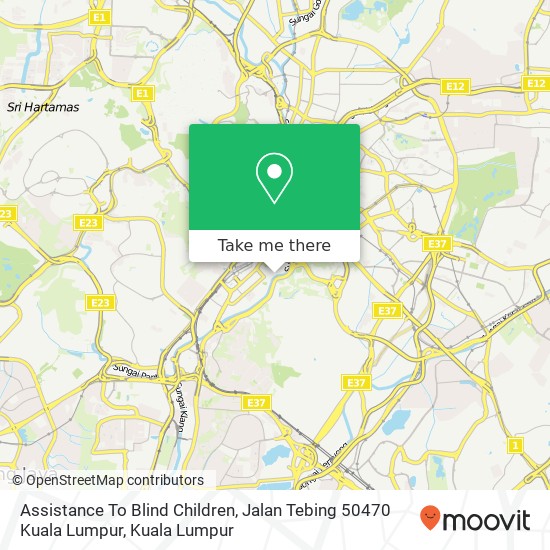 Assistance To Blind Children, Jalan Tebing 50470 Kuala Lumpur map