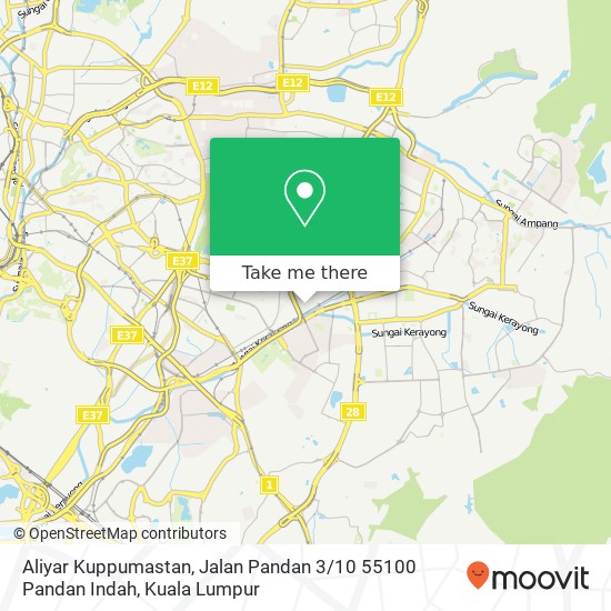 Peta Aliyar Kuppumastan, Jalan Pandan 3 / 10 55100 Pandan Indah