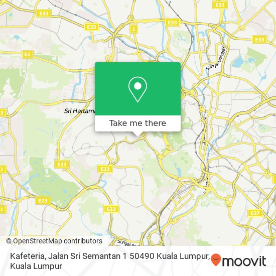 Peta Kafeteria, Jalan Sri Semantan 1 50490 Kuala Lumpur