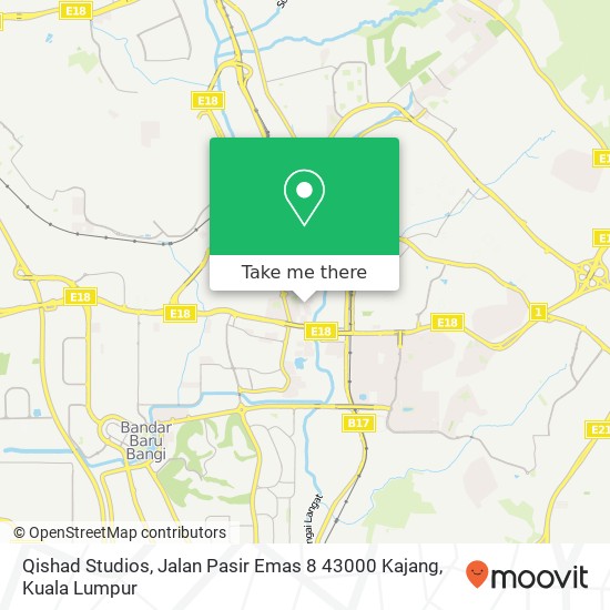 Peta Qishad Studios, Jalan Pasir Emas 8 43000 Kajang