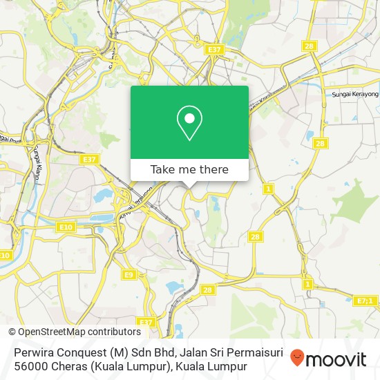 Peta Perwira Conquest (M) Sdn Bhd, Jalan Sri Permaisuri 56000 Cheras (Kuala Lumpur)