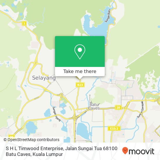 S H L Timwood Enterprise, Jalan Sungai Tua 68100 Batu Caves map