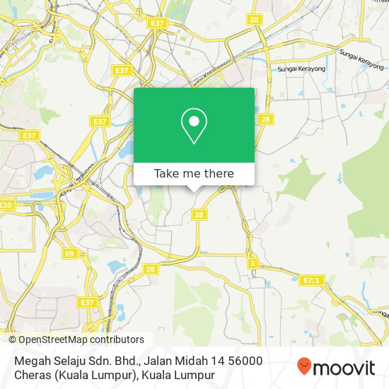 Megah Selaju Sdn. Bhd., Jalan Midah 14 56000 Cheras (Kuala Lumpur) map