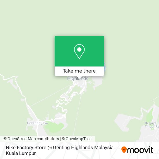 Peta Nike Factory Store @ Genting Highlands Malaysia