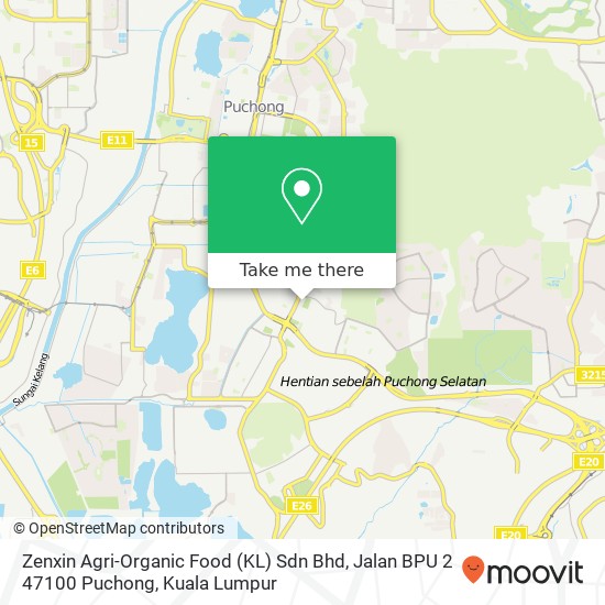 Zenxin Agri-Organic Food (KL) Sdn Bhd, Jalan BPU 2 47100 Puchong map