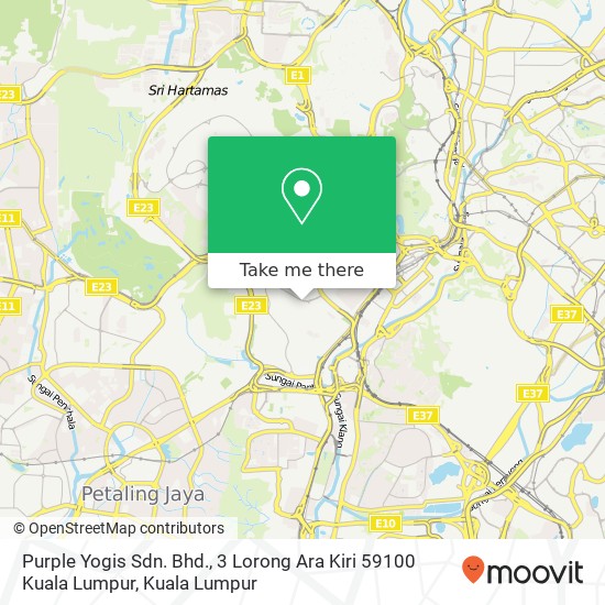 Peta Purple Yogis Sdn. Bhd., 3 Lorong Ara Kiri 59100 Kuala Lumpur