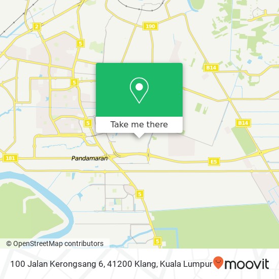 Peta 100 Jalan Kerongsang 6, 41200 Klang