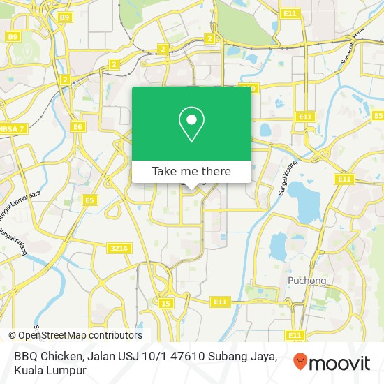 Peta BBQ Chicken, Jalan USJ 10 / 1 47610 Subang Jaya