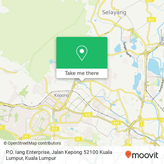 P.O. Iang Enterprise, Jalan Kepong 52100 Kuala Lumpur map