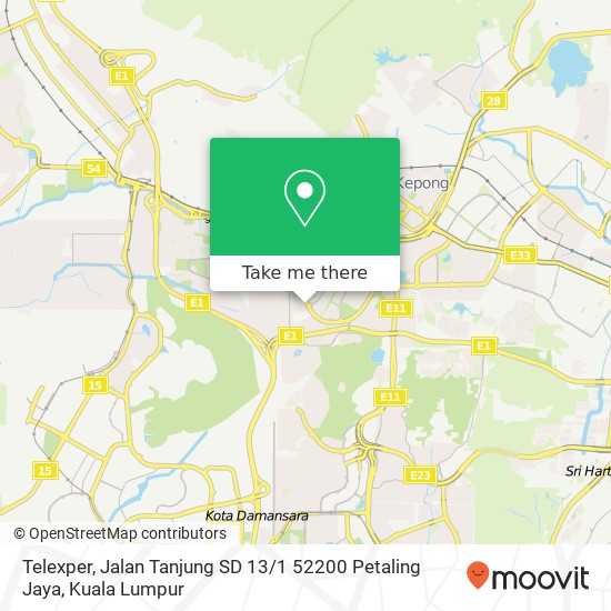 Telexper, Jalan Tanjung SD 13 / 1 52200 Petaling Jaya map