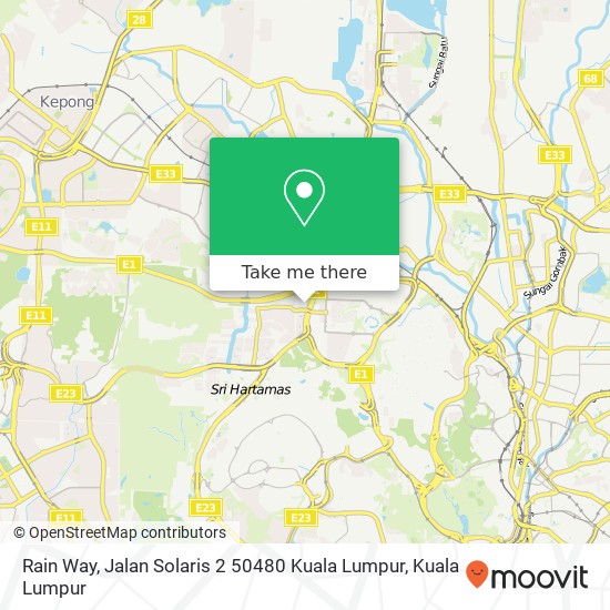 Peta Rain Way, Jalan Solaris 2 50480 Kuala Lumpur