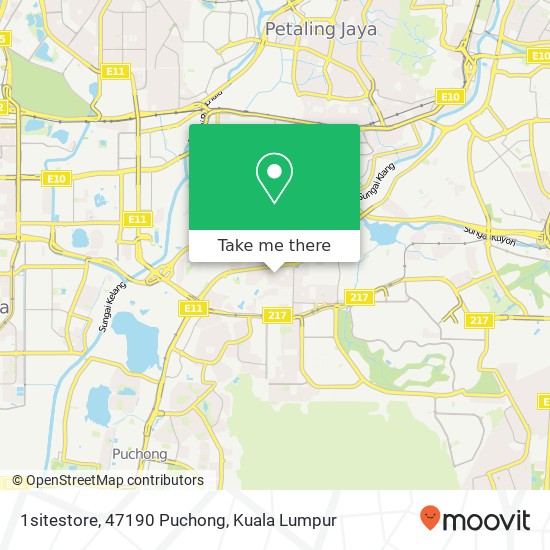 Peta 1sitestore, 47190 Puchong