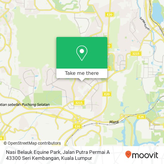 Nasi Belauk Equine Park, Jalan Putra Permai A 43300 Seri Kembangan map