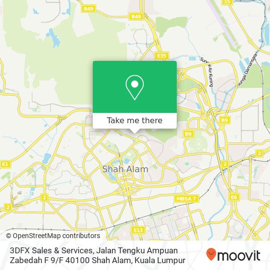 3DFX Sales & Services, Jalan Tengku Ampuan Zabedah F 9 / F 40100 Shah Alam map