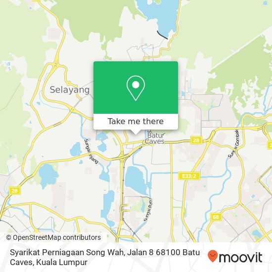 Syarikat Perniagaan Song Wah, Jalan 8 68100 Batu Caves map