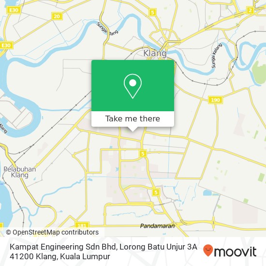 Peta Kampat Engineering Sdn Bhd, Lorong Batu Unjur 3A 41200 Klang