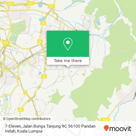 Peta 7-Eleven, Jalan Bunga Tanjung 9C 56100 Pandan Indah