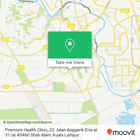 Peta Premium Health Clinic, 22 Jalan Anggerik Eria at 31 / at 40460 Shah Alam