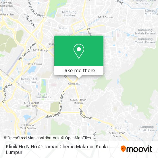 Peta Klinik Ho N Ho @ Taman Cheras Makmur