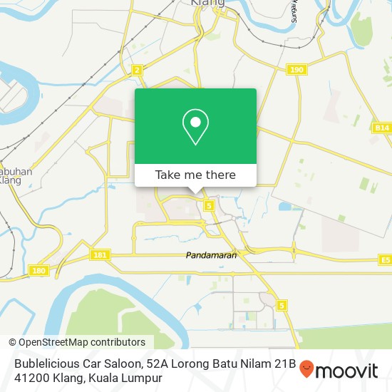 Peta Bublelicious Car Saloon, 52A Lorong Batu Nilam 21B 41200 Klang