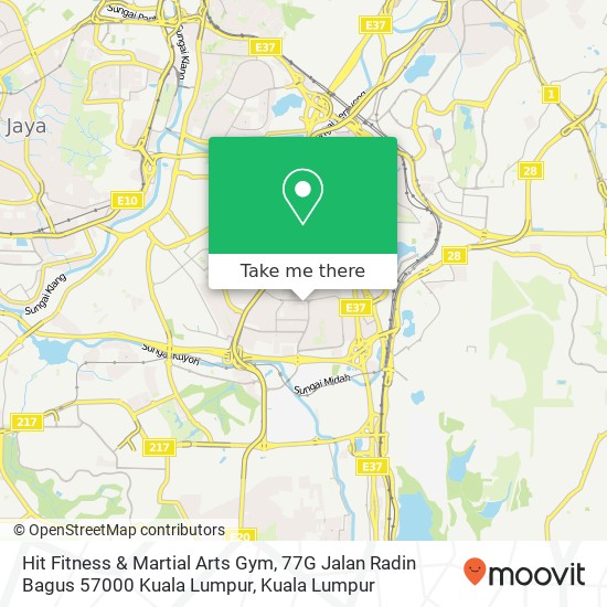 Peta Hit Fitness & Martial Arts Gym, 77G Jalan Radin Bagus 57000 Kuala Lumpur