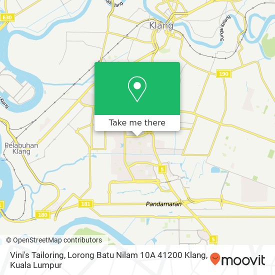 Vini's Tailoring, Lorong Batu Nilam 10A 41200 Klang map