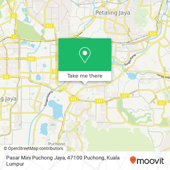 Peta Pasar Mini Puchong Jaya, 47100 Puchong