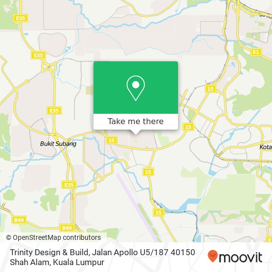 Trinity Design & Build, Jalan Apollo U5 / 187 40150 Shah Alam map