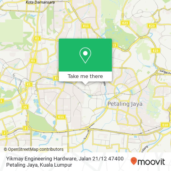 Yikmay Engineering Hardware, Jalan 21 / 12 47400 Petaling Jaya map