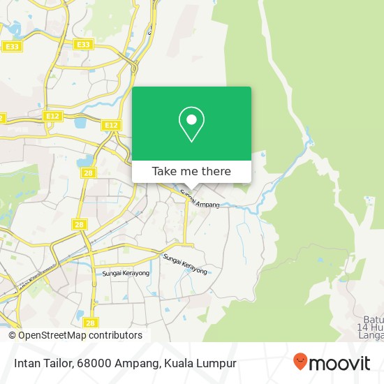 Intan Tailor, 68000 Ampang map
