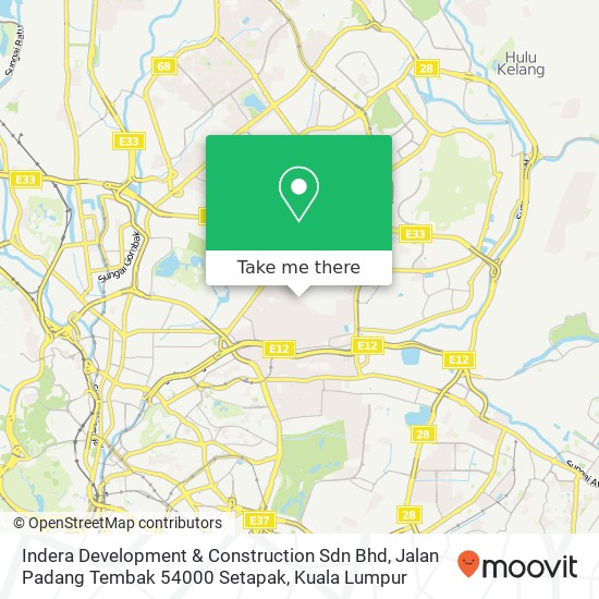 Peta Indera Development & Construction Sdn Bhd, Jalan Padang Tembak 54000 Setapak
