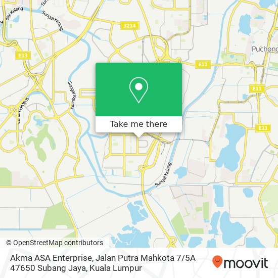 Akma ASA Enterprise, Jalan Putra Mahkota 7 / 5A 47650 Subang Jaya map