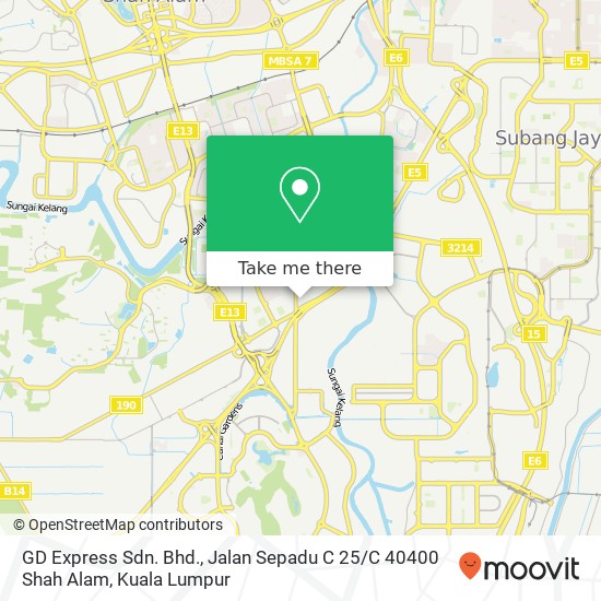 Peta GD Express Sdn. Bhd., Jalan Sepadu C 25 / C 40400 Shah Alam