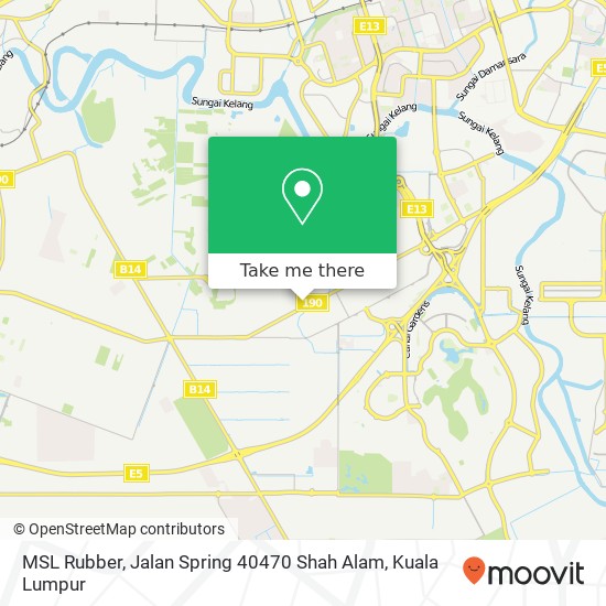 Peta MSL Rubber, Jalan Spring 40470 Shah Alam