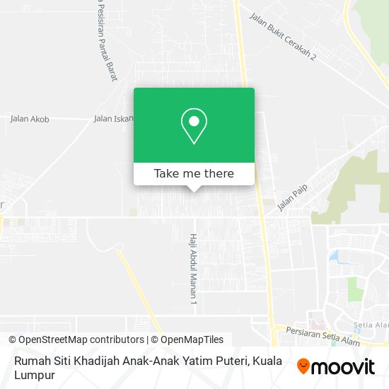 Rumah Siti Khadijah Anak-Anak Yatim Puteri map