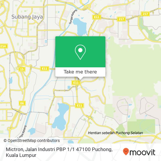 Peta Mictron, Jalan Industri PBP 1 / 1 47100 Puchong