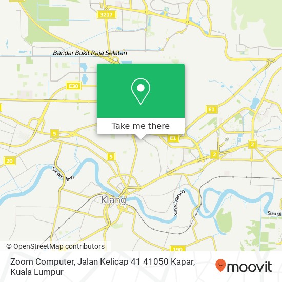 Peta Zoom Computer, Jalan Kelicap 41 41050 Kapar