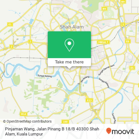 Peta Pinjaman Wang, Jalan Pinang B 18 / B 40300 Shah Alam